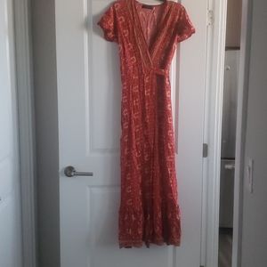 Zesica wrap v neck beach maxi dress